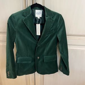 Boys, Janie and Jack Green velvet blazer. Size 12. NWT. Christmas